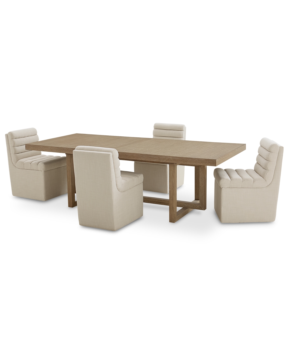 Macy's 5-pc. Set (portmore Rectangular Dining Table & 4 Clave Dining Chairs), Created For  In Linen