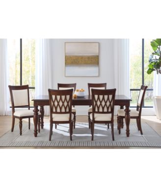 Daria 7-Pc. Dining Set (Rectangular Table & 6 Upholstered Back Side Chairs), Created for Macy's