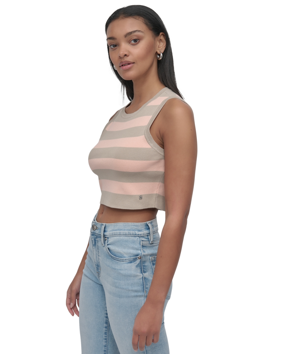 DKNY JEANS WOMEN'S CROPPED SLEEVELESS SWEATER 