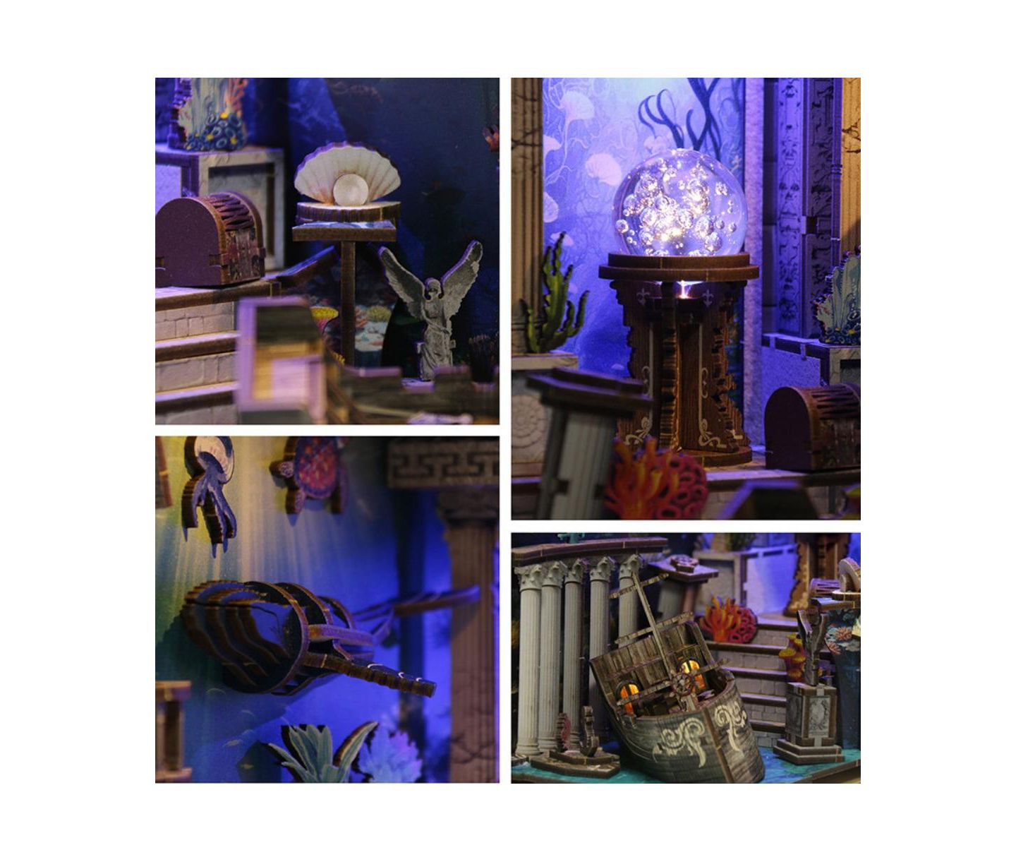 Детский конструктор HANSILK Riddle on the Seabed 216-Piece Book Nook Building Set, Ages 14+, цвет: Зелёный — фото 2