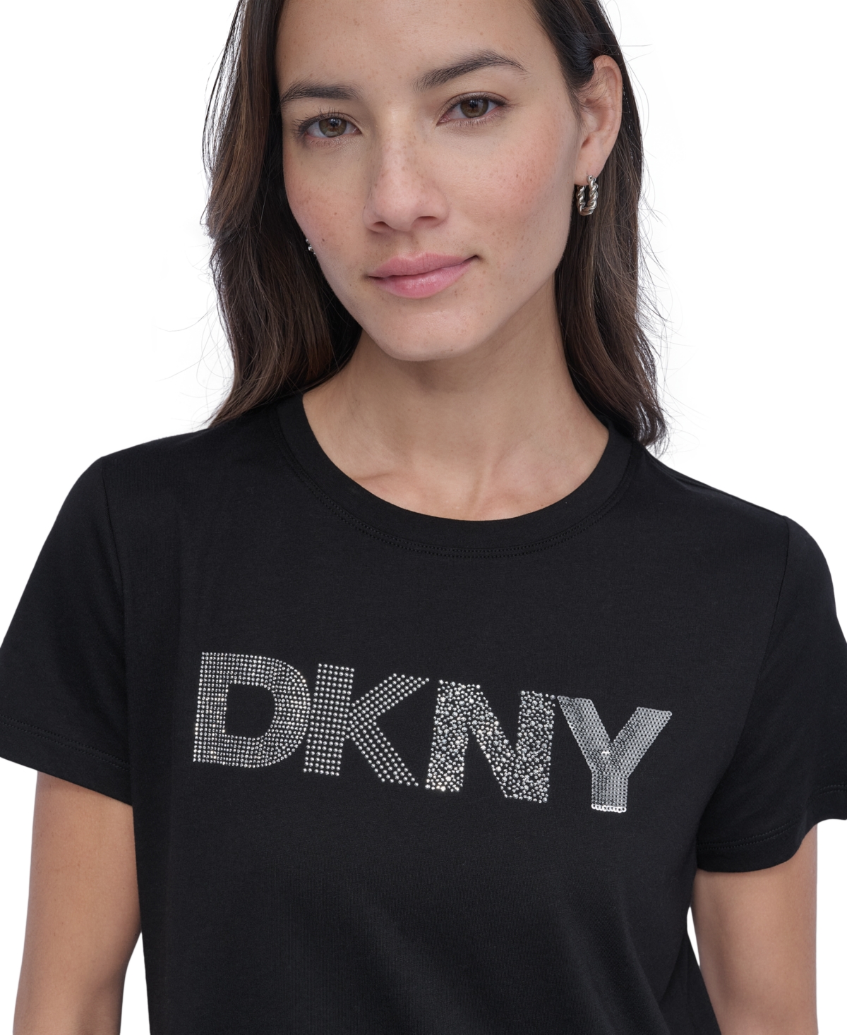Dkny Jeans Women's Embellished Logo T-Shirt - Bsv
