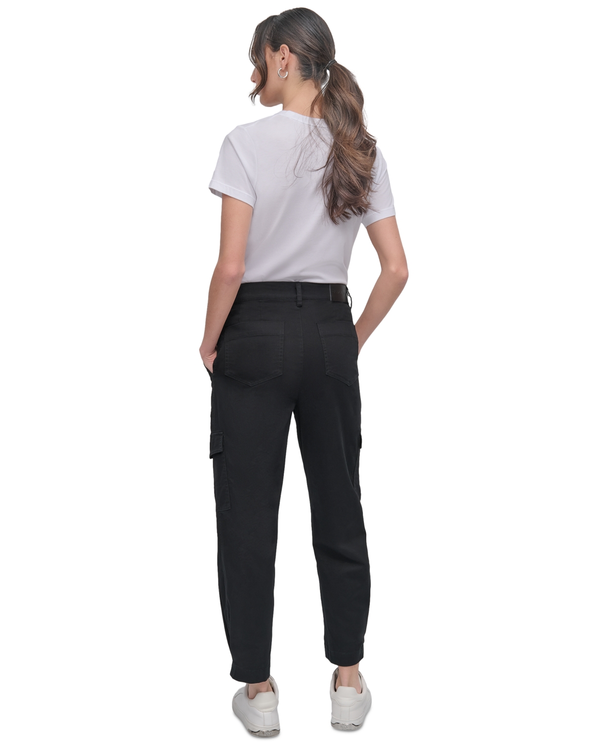 Shop Dkny Jeans Women's Utility-pocket Cargo Pants In Blk - Black