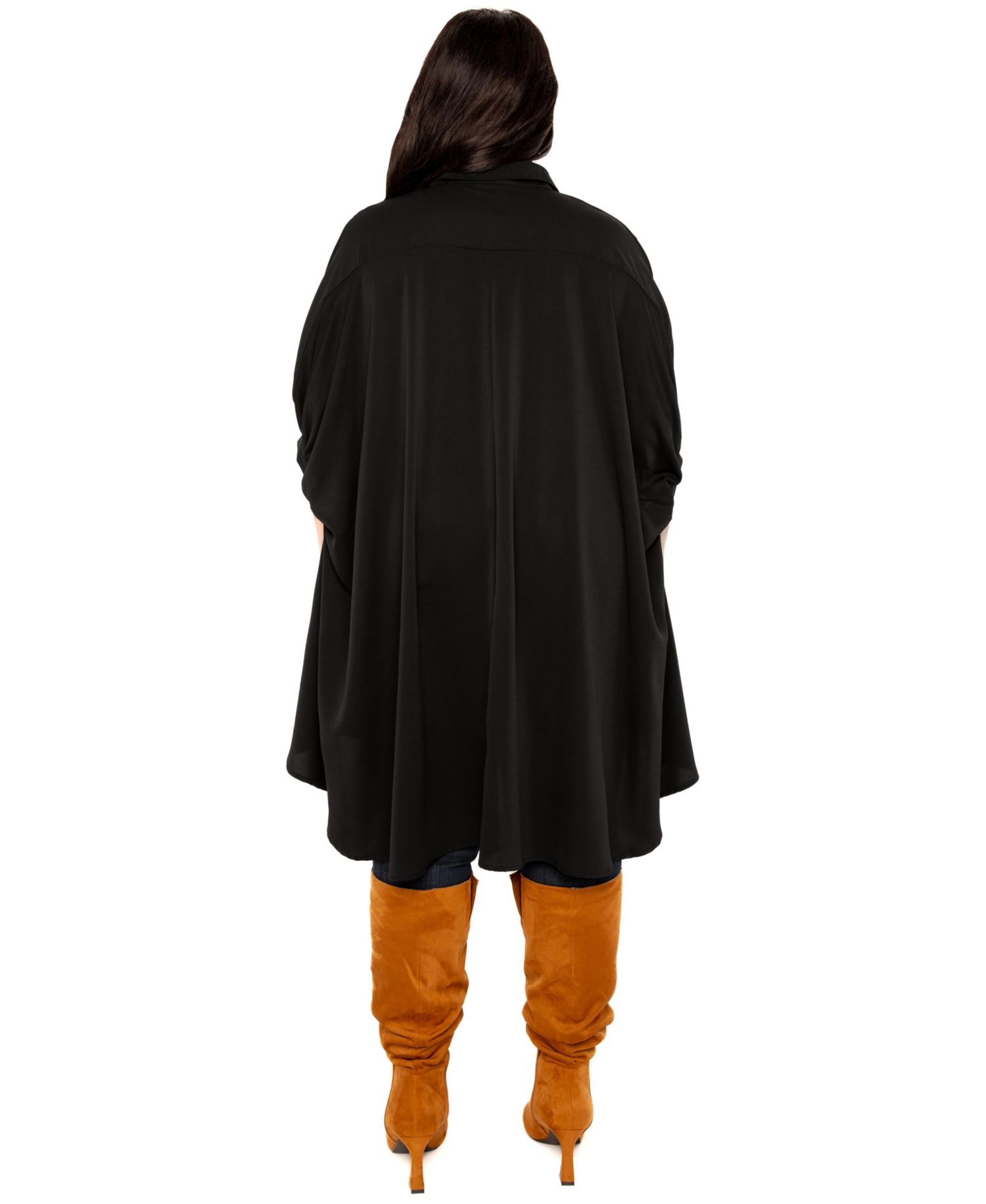 Women's Plus Size Flowy Hi-lo Blouse