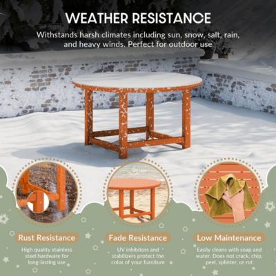 Kids 5-Piece HDPE Outdoor Patio Round Dining Table and Chairs Set