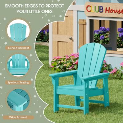 Kids 5-Piece HDPE Outdoor Patio Round Dining Table and Chairs Set
