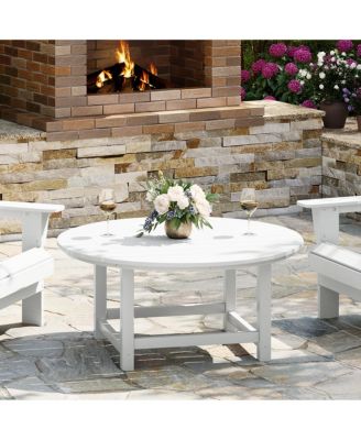 Low Outdoor HDPE Round Patio Coffee Table