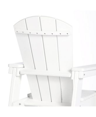 2-Piece Kids Outdoor HDPE Adirondack Chair With Square Side Table Set