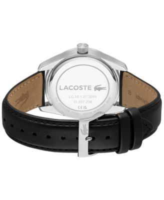 Men's Boston Black Leather Strap Watch, 39mm