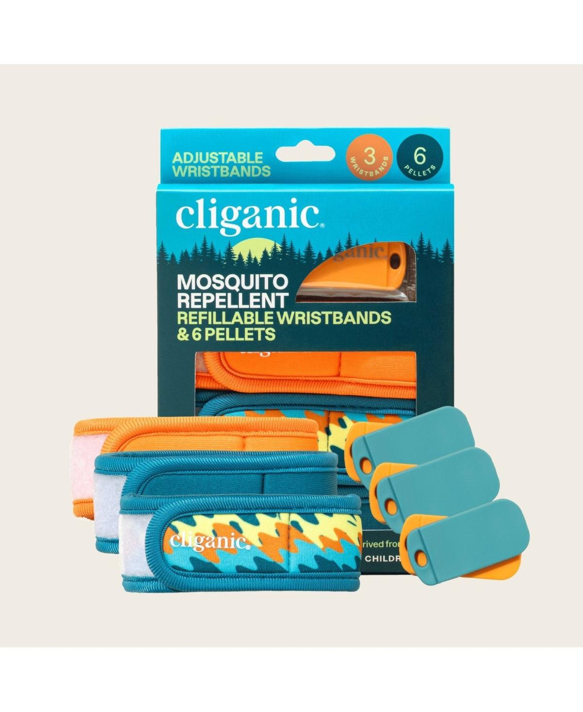 Mosquito Repellent Refillable Wristbands - 3PK & 6 Refills - Blue