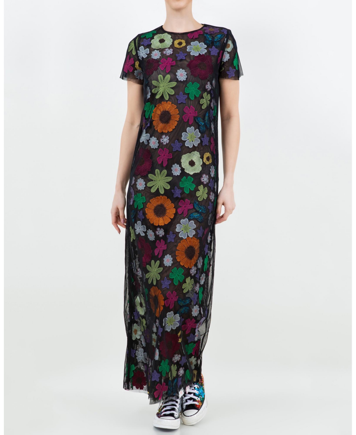 Flower Bomb Maxi Dress - Black
