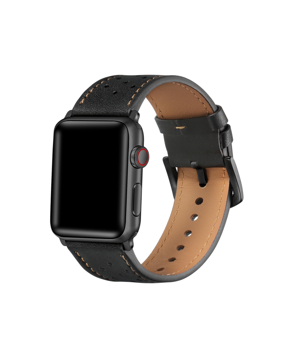 Derek Perforated Leather Band for Apple Watch, Fits All Apple Watch Models - Black