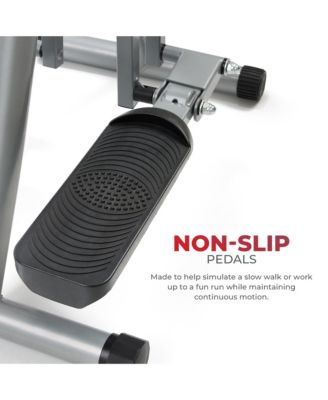 Air Walker Lightweight Manual Elliptical, Low-Impact 30-Inch Stride Glider Machine, Free SunnyFit App w/ Bluetooth