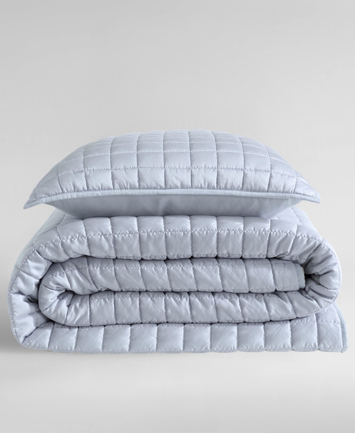 Calvin Klein Lyocell Solid 3-pc. Quilt Set, Queen In Dawn Blue