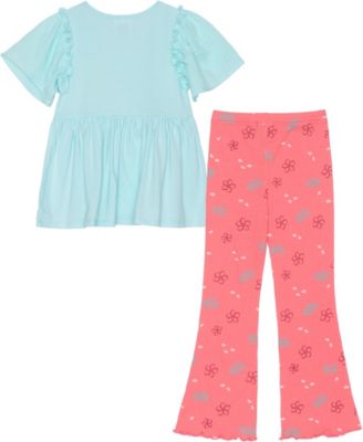 Toddler and Little Girls 2-piece Moana Born To Voyage Short Sleeve Top and Legging Set