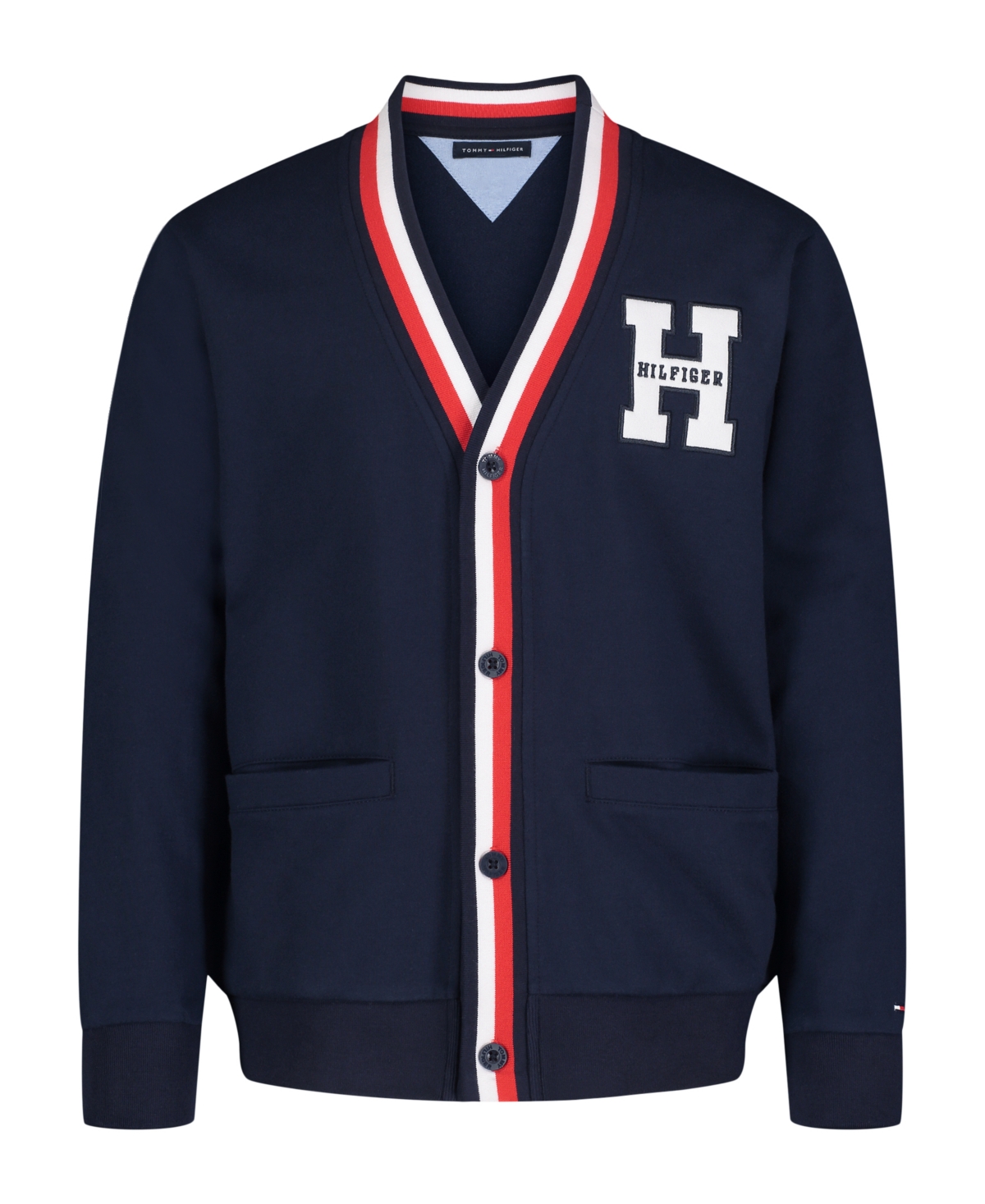 Tommy Hilfiger Big Boys Tommy Terry Cardigan Sweater In Navy Blazer
