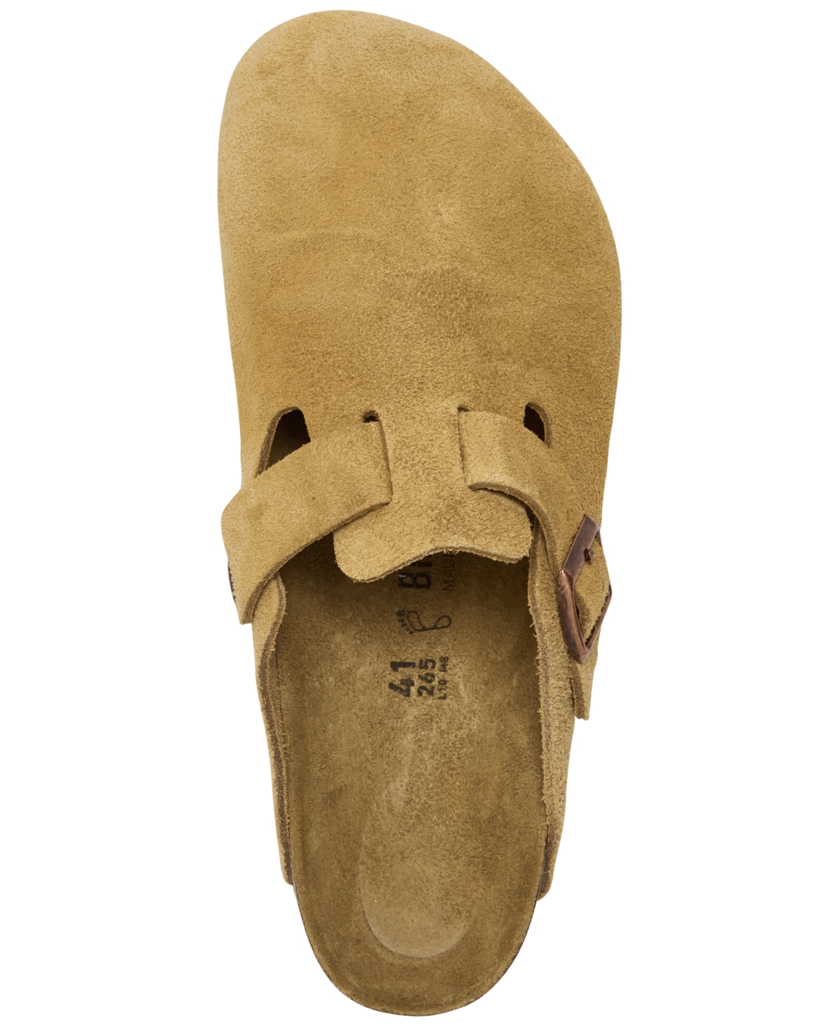 Birkenstock Men's Boston Suede Leather Birko-flor Clogs From Finish Line In Latte Cream