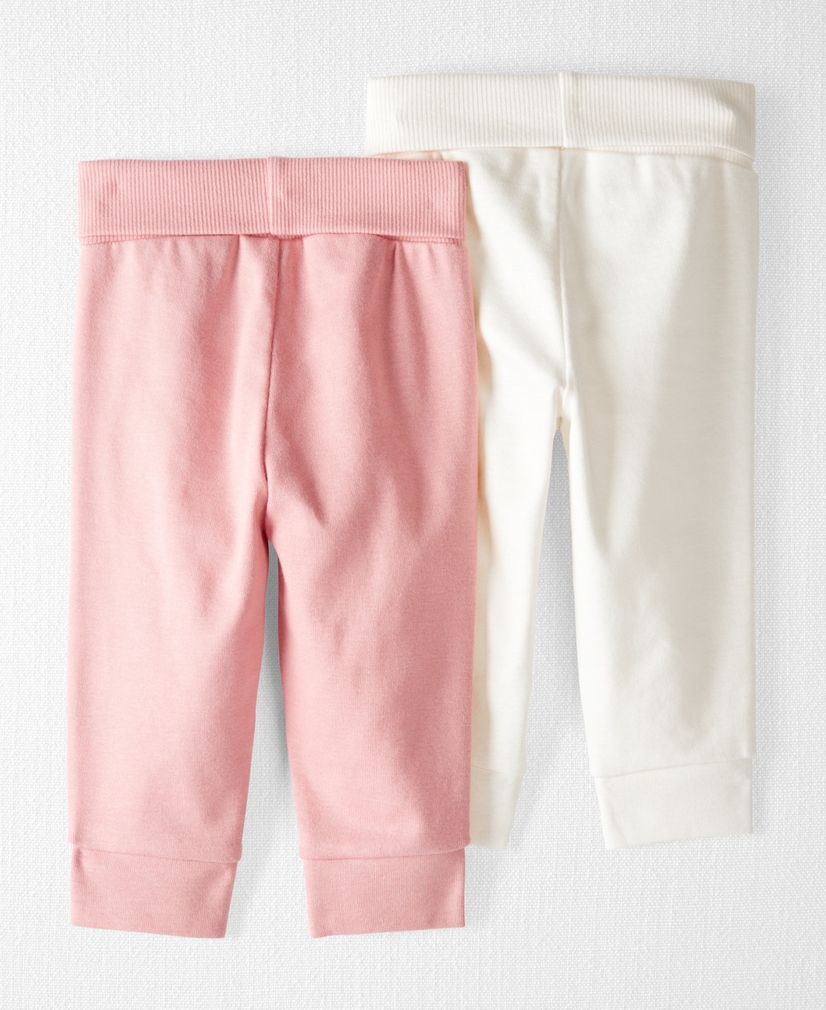 Carter's Little Planet By  Baby Girls 2-pc. Organic Cotton Grow-with-me Joggers Set In Sweet Cream,pink