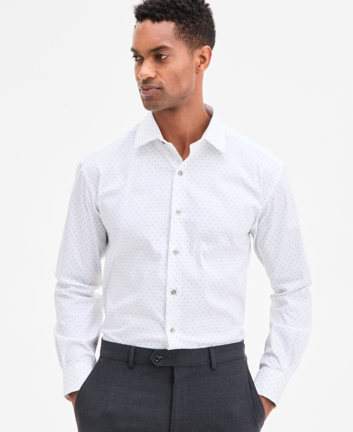 Alfani Men's Raindrop-pattern Dress Shirt, Exclusively At Macy's