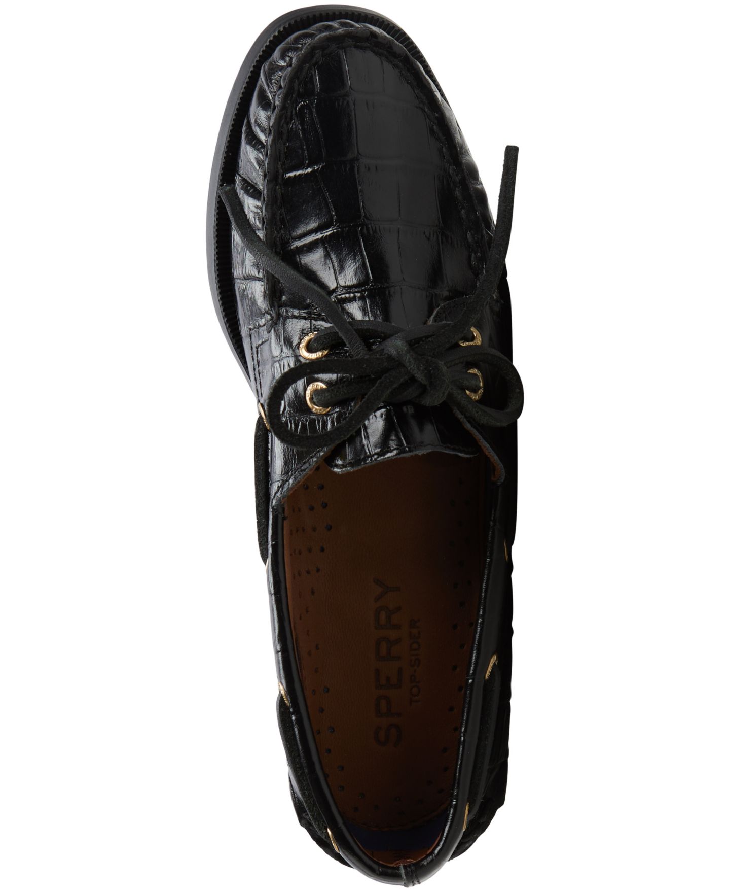 Женские туфли Sperry Authentic Original 2 Eye Lace-Up Boat, цвет: Чёрный — фото 4