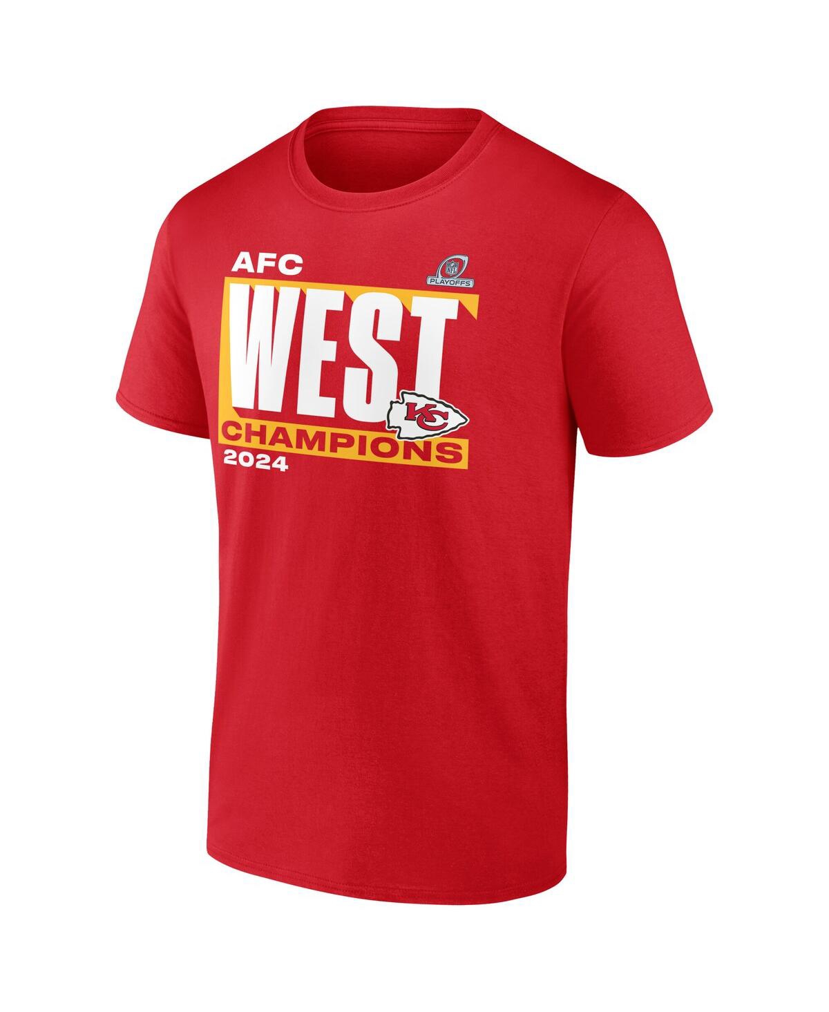 Fanatics Men's Red Kansas City Chiefs 2024 Afc West Division Champions Conquer T-shirt In Red