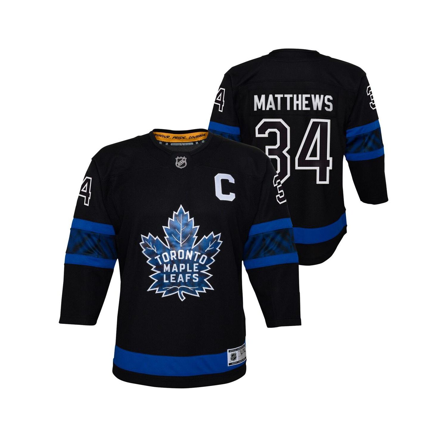 Big Boys and Girls Auston Matthews Black Toronto Maple Leaf's Alternate Premier Player Jersey