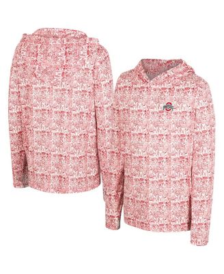 Colosseum - Big Boys and Girls Scarlet Ohio State Buckeyes All-Over Print Hoodie