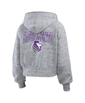 Women's Heather Gray Sacramento Kings Speckled Radiator Full-Zip Hoodie