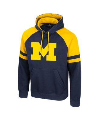 Men's Navy Michigan Wolverines Todd Raglan Pullover Hoodie