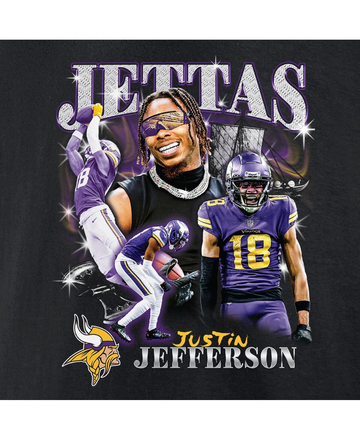 Fanatics Men's Justin Jefferson Black Minnesota Vikings Notorious Player Graphic T-shirt In Black