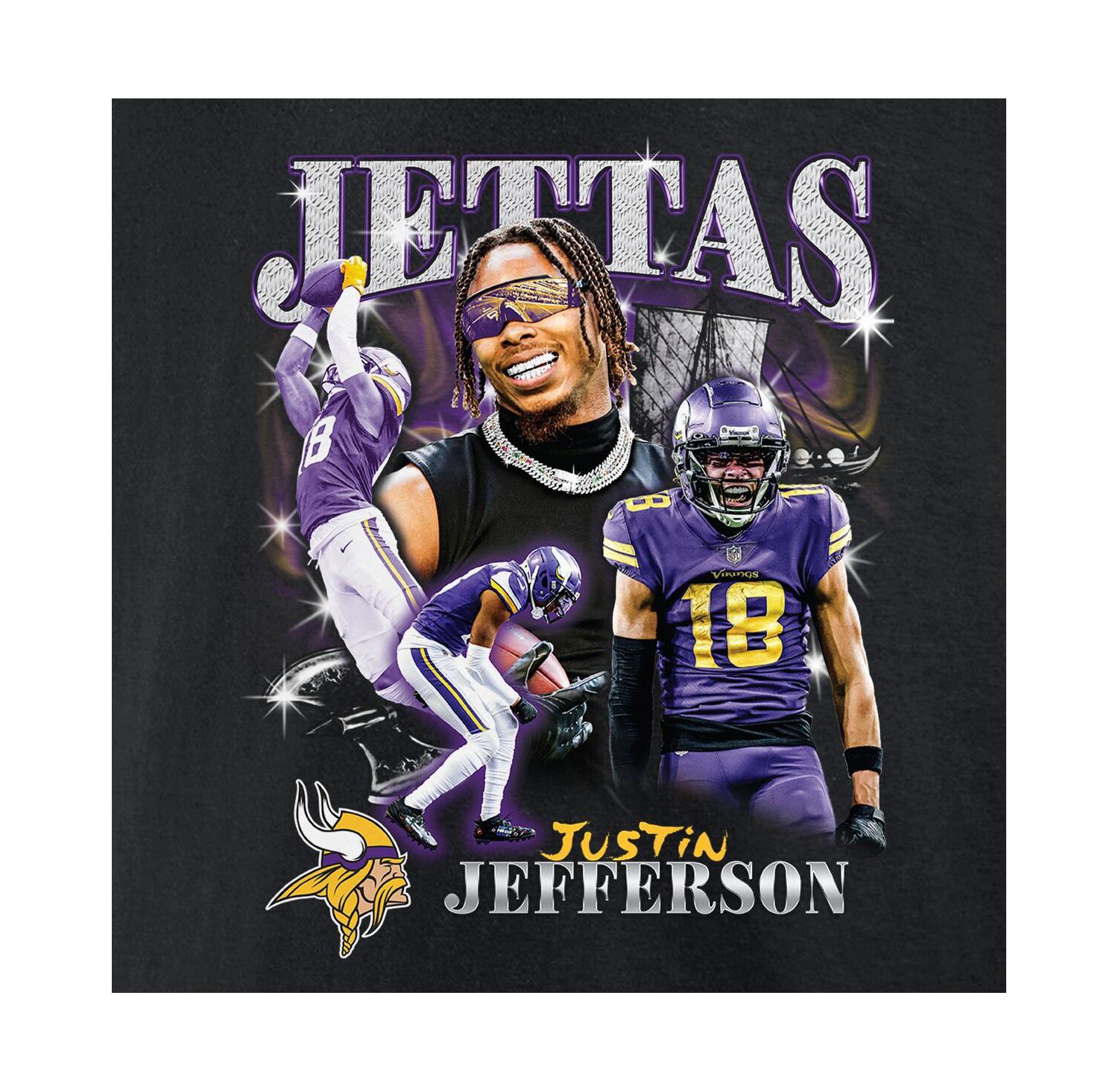 Men's Justin Jefferson Black Minnesota Vikings Notorious Player Graphic T-Shirt
