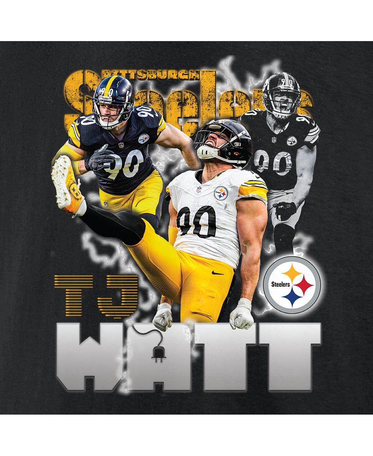 Fanatics Men's T.j. Watt Black Pittsburgh Steelers Notorious Player Graphic T-shirt In Black