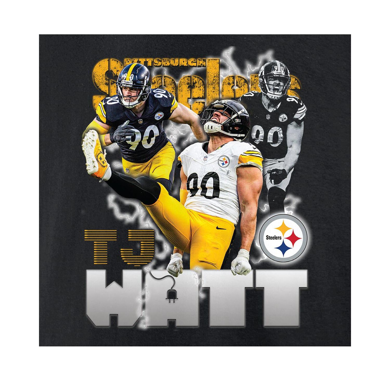 Men's T.J. Watt Black Pittsburgh Steelers Notorious Player Graphic T-Shirt