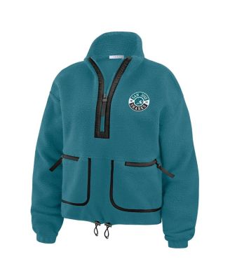 Women's Teal San Jose Sharks Polar Fleece Half-Zip Jacket
