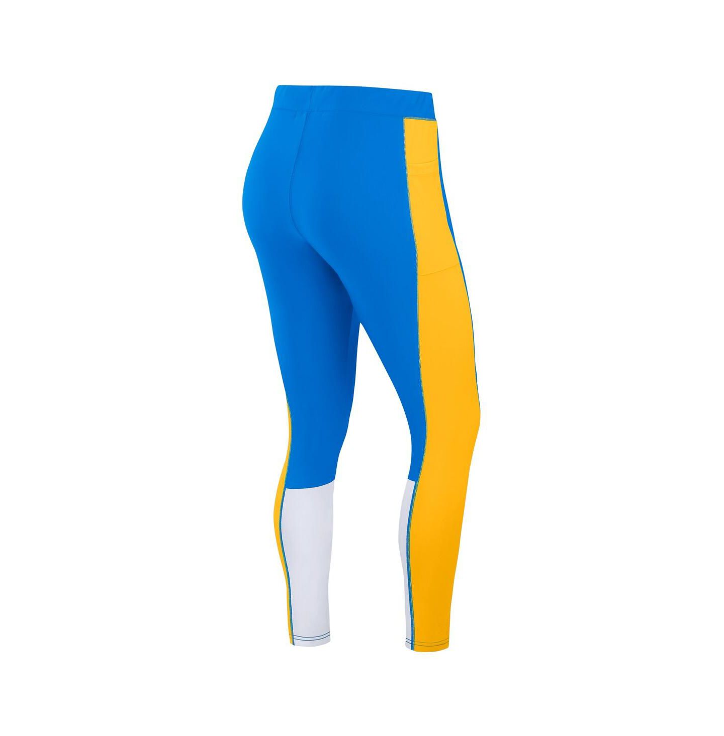 Женские леггинсы WEAR by Erin Andrews Powder Blue/Gold Los Angeles Chargers Color-Block — фото 3