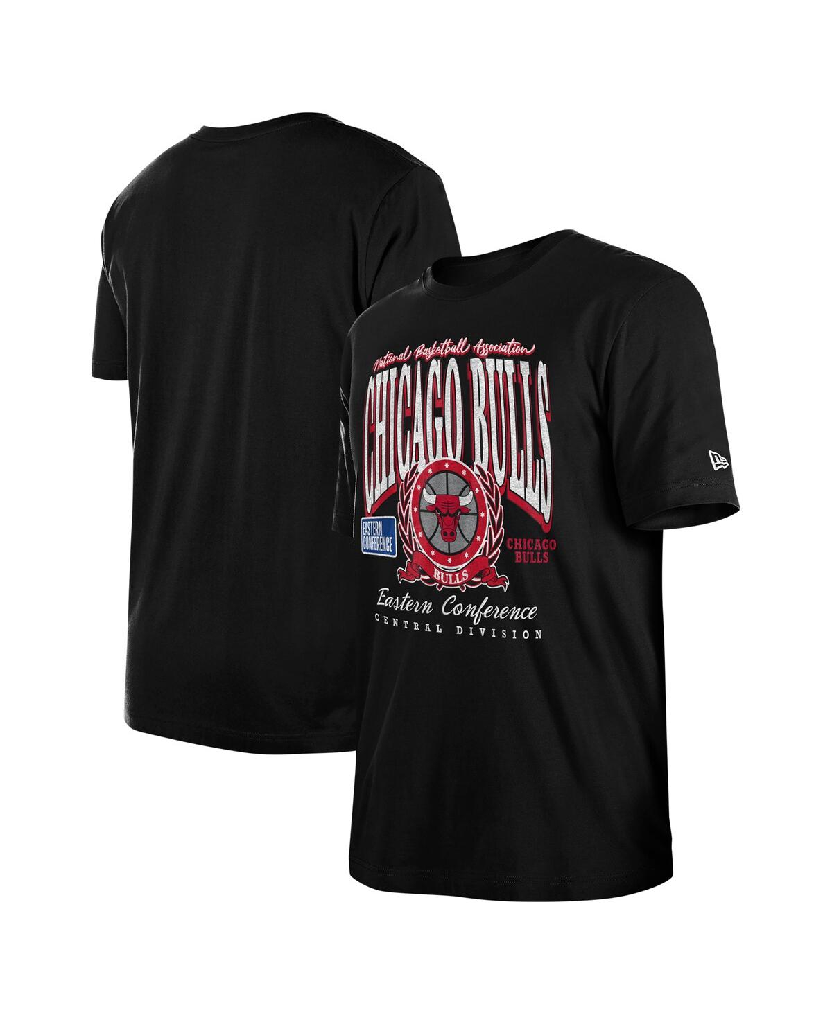 NEW ERA MEN'S AND WOMEN'S BLACK CHICAGO BULLS OVERSIZED ESSENTIALS BOXY T-SHIRT 