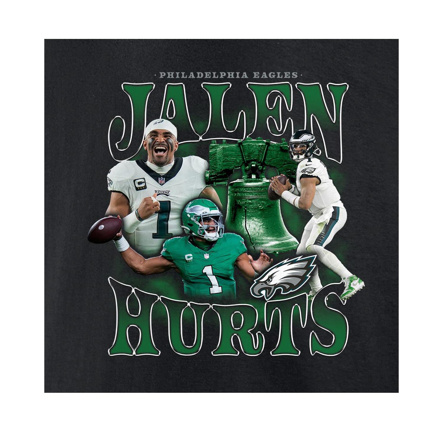 Men's Jalen Hurts Black Philadelphia Eagles Notorious Player Graphic T-Shirt