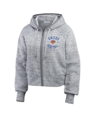 Women's Heather Gray New York Knicks Speckled Radiator Full-Zip Hoodie
