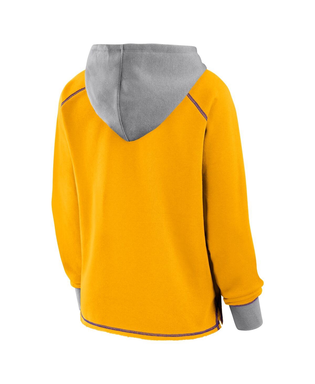 Logo Athletic Women's Gold Los Angeles Lakers Boom Pullover Hoodie In Gold