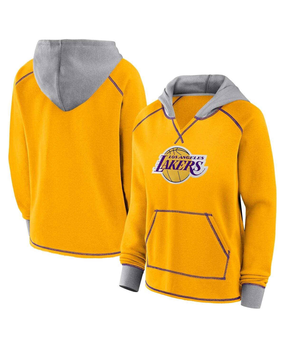 Logo Athletic Women's Gold Los Angeles Lakers Boom Pullover Hoodie In Gold