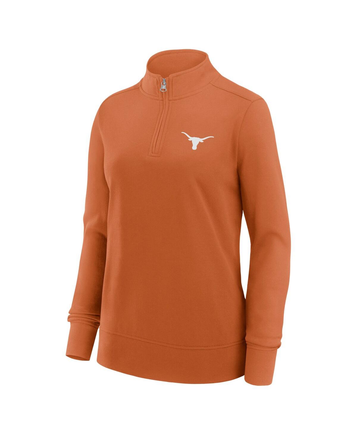 Fanatics Women's Texas Orange Texas Longhorns Velocity French Terry Quarter-zip Jacket In Burnt Orange,gray