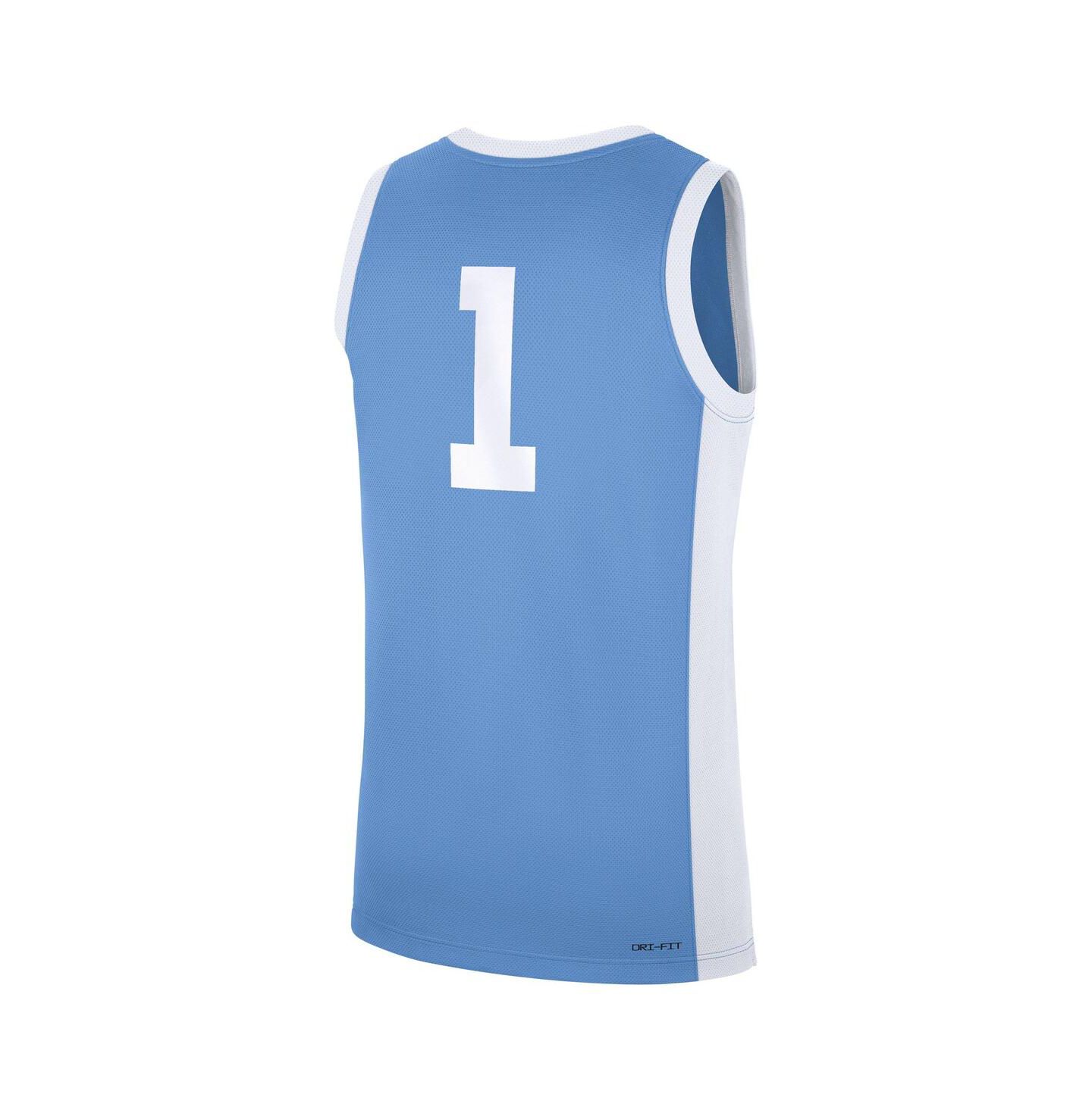 Мужские топы Jordan 1 Carolina Blue North Carolina Tar Heels Alternate Replica Jersey — фото 3