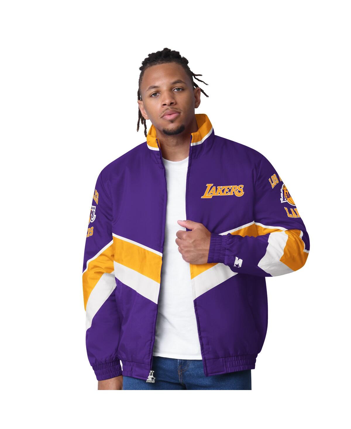 Men's Purple Los Angeles Lakers Captain Oxford Full-Zip Jacket - Purple