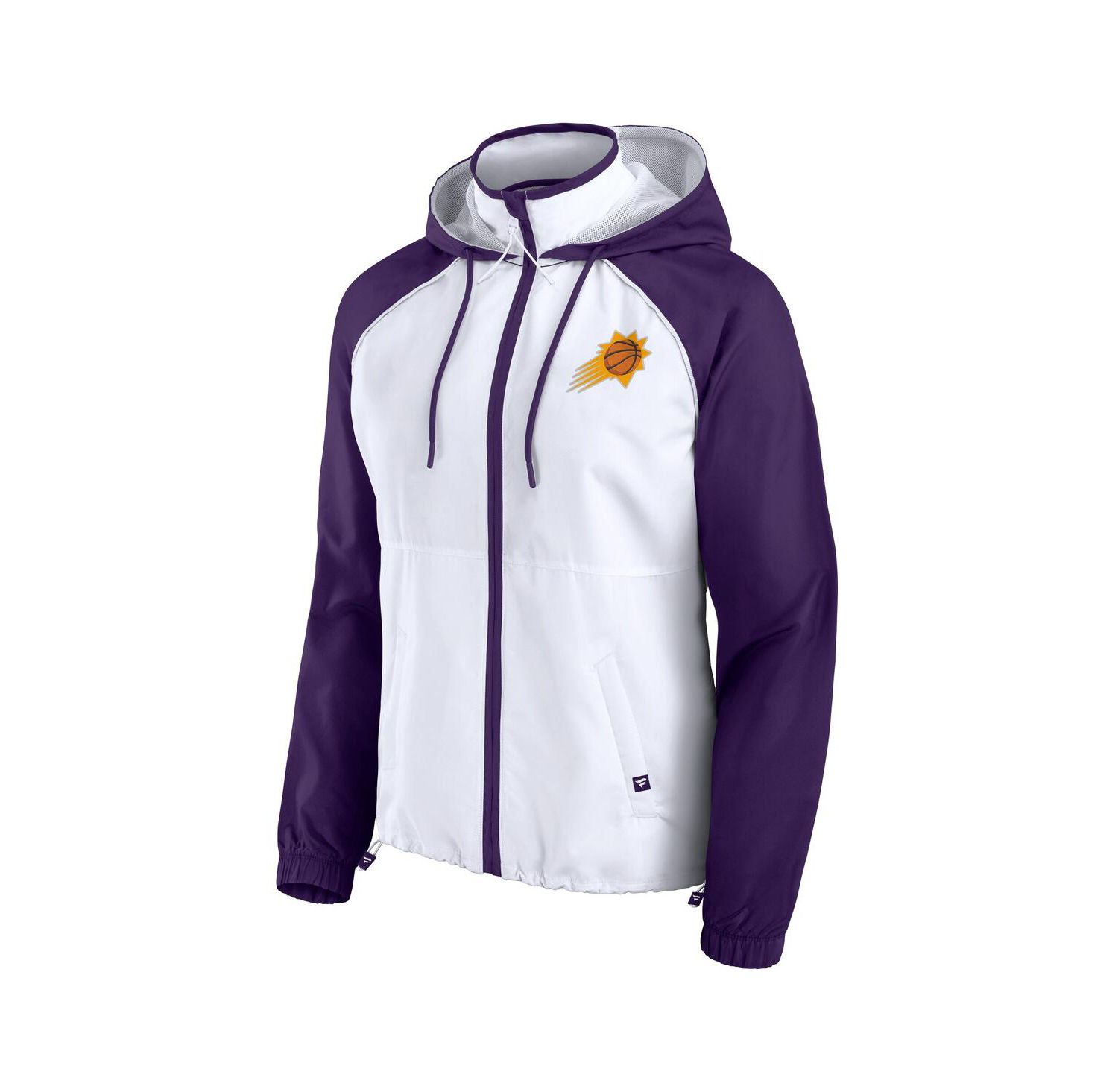 Women's White/Purple Phoenix Suns Anorak Raglan Full-Zip Hoodie Jacket
