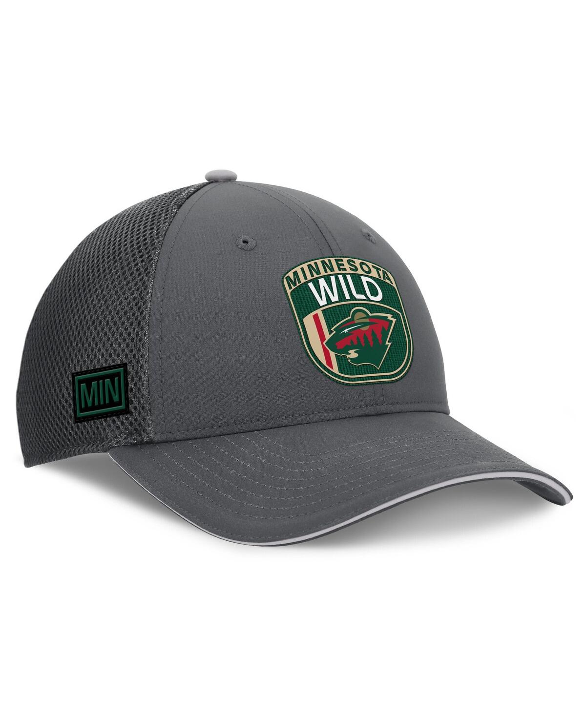 Fanatics Men's Gray Minnesota Wild Authentic Pro Home Ice Trucker Adjustable Hat In Gray