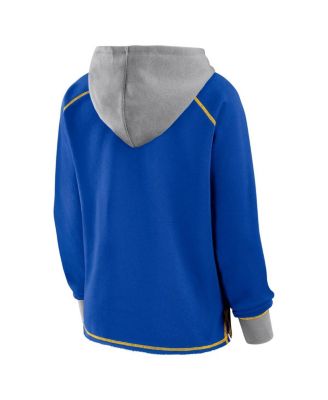 Women's Royal Los Angeles Rams Boom Fleece Pullover V-Neck Hoodie