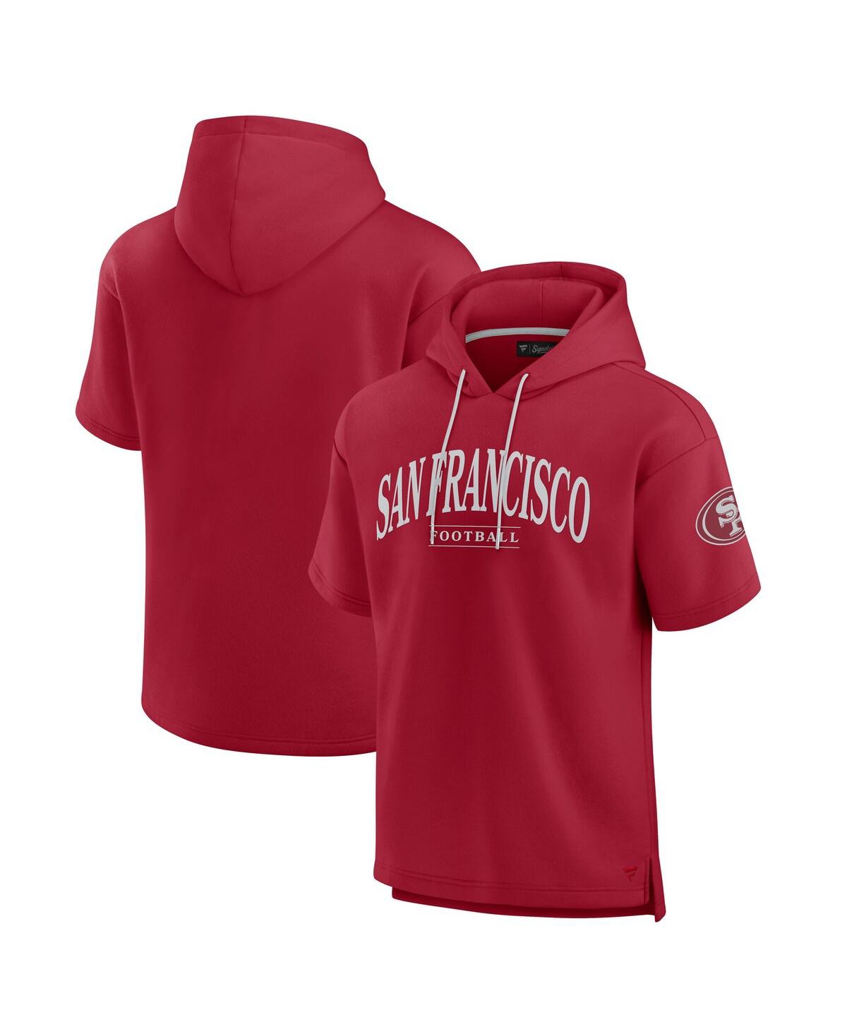 Fanatics Men's And Women's Scarlet San Francisco 49ers Elements Ready Short Sleeve Pullover Hoodie In Scarlet