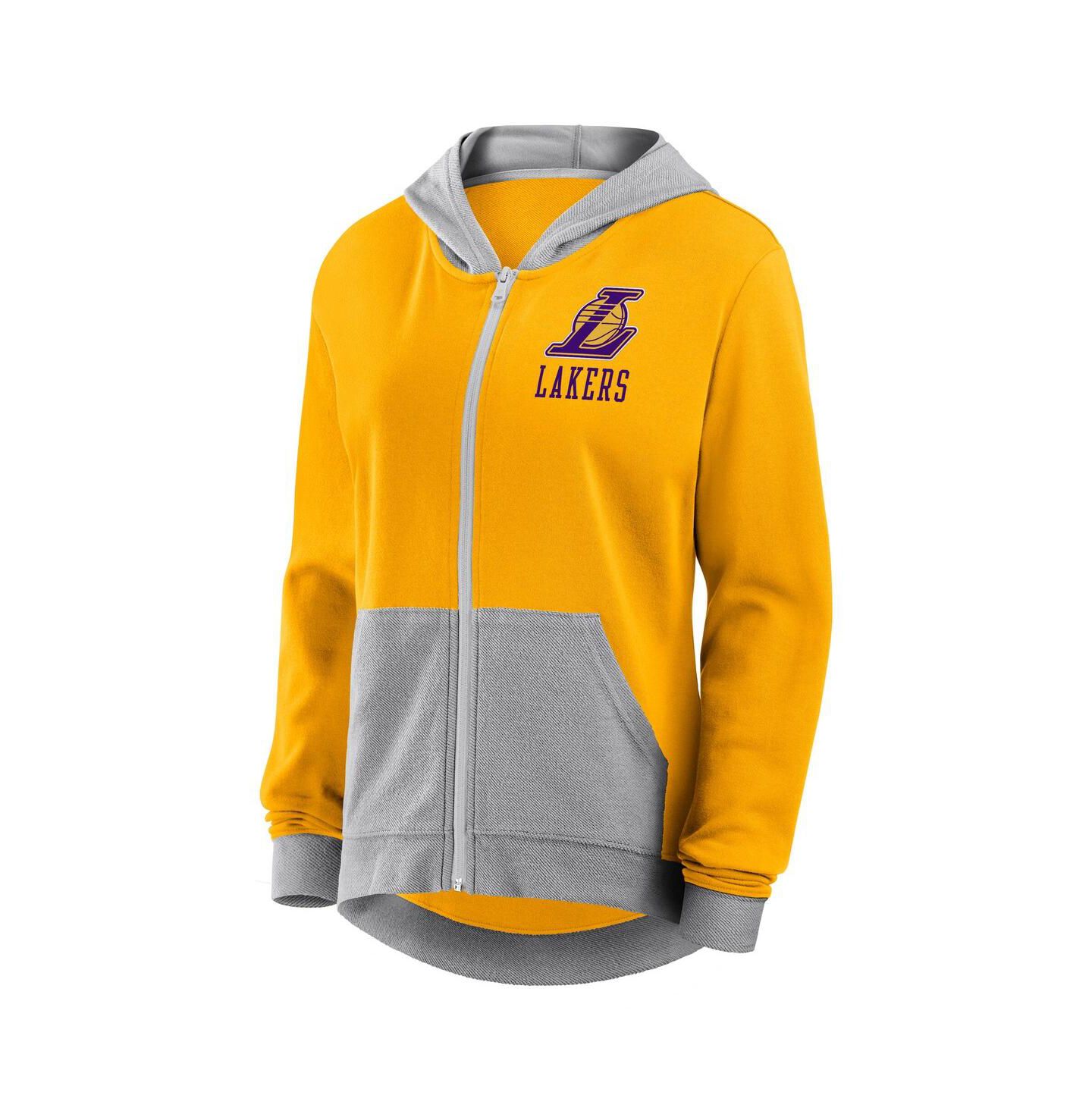 Женское худи Logo Athletic Gold Los Angeles Lakers Hit It French Terry Full-Zip — фото 3