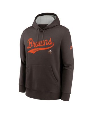 Men's Brown Cleveland Browns Rewind Club Logo Pullover Hoodie