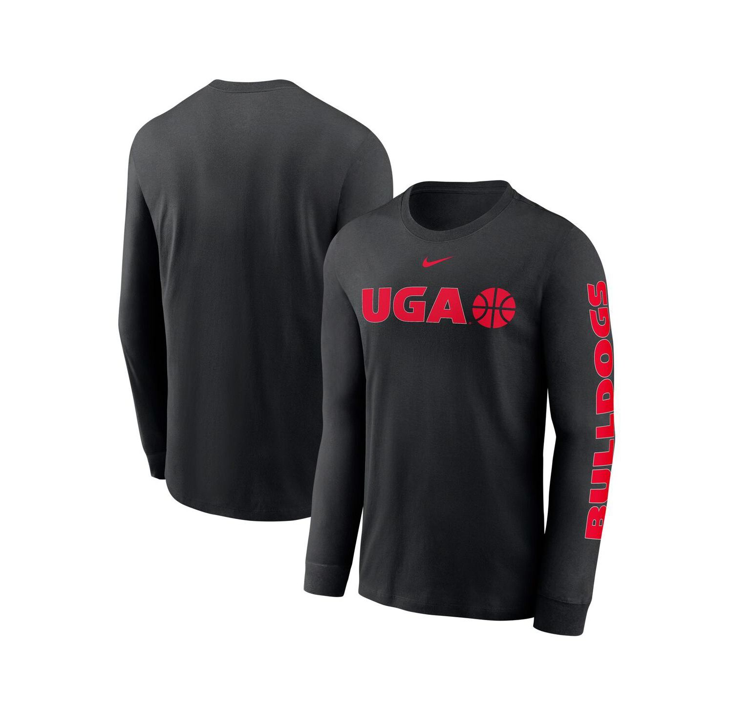 Men's Black Georgia Bulldogs Basketball Icon Two-Hit Long Sleeve T-Shirt