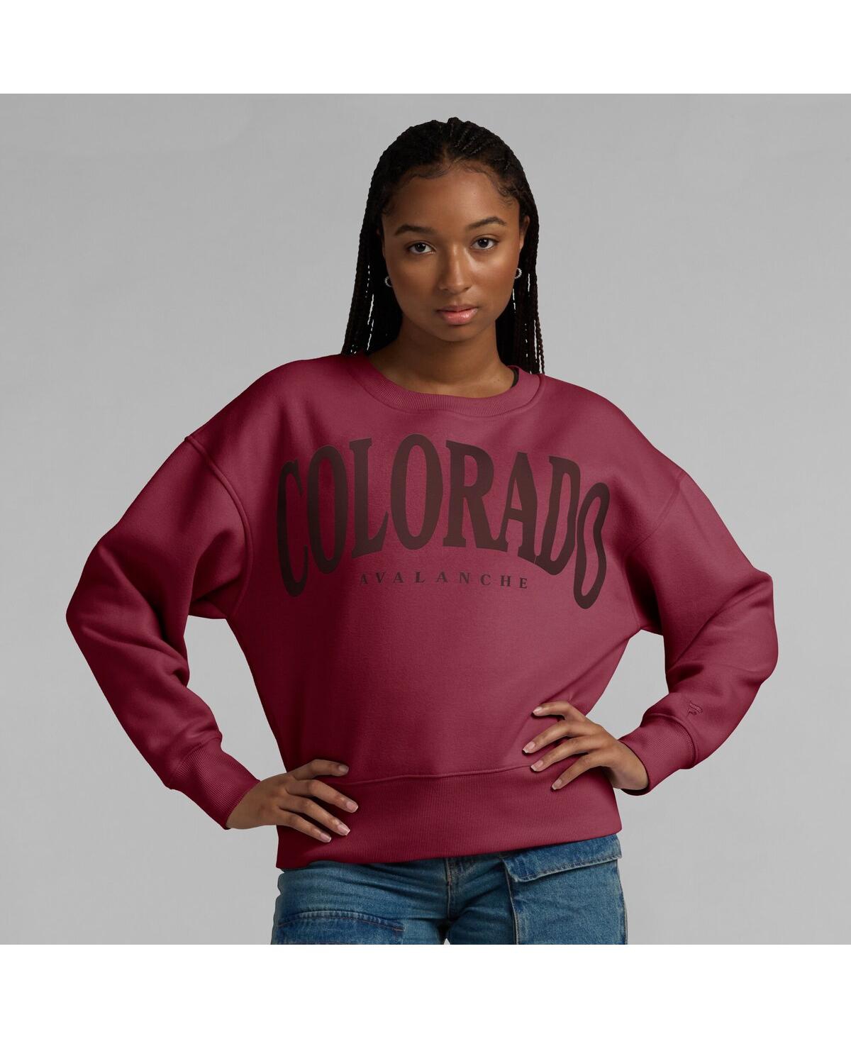 FANATICS WOMEN'S BURGUNDY COLORADO AVALANCHE ELEMENTS FLOW PULLOVER SWEATSHIRT 